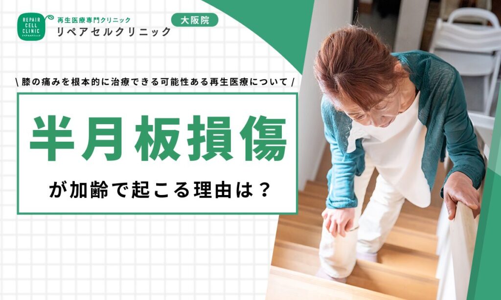 半月板損傷が加齢で起こる理由は?膝の痛みを根本的に治療できる可能性ある再生医療について