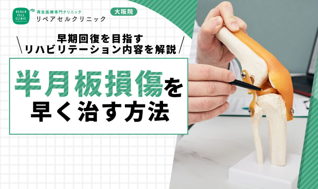 半月板損傷を早く治す方法|早期回復を目指すリハビリテーション内容を解説