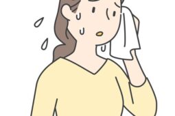 汗かく女性